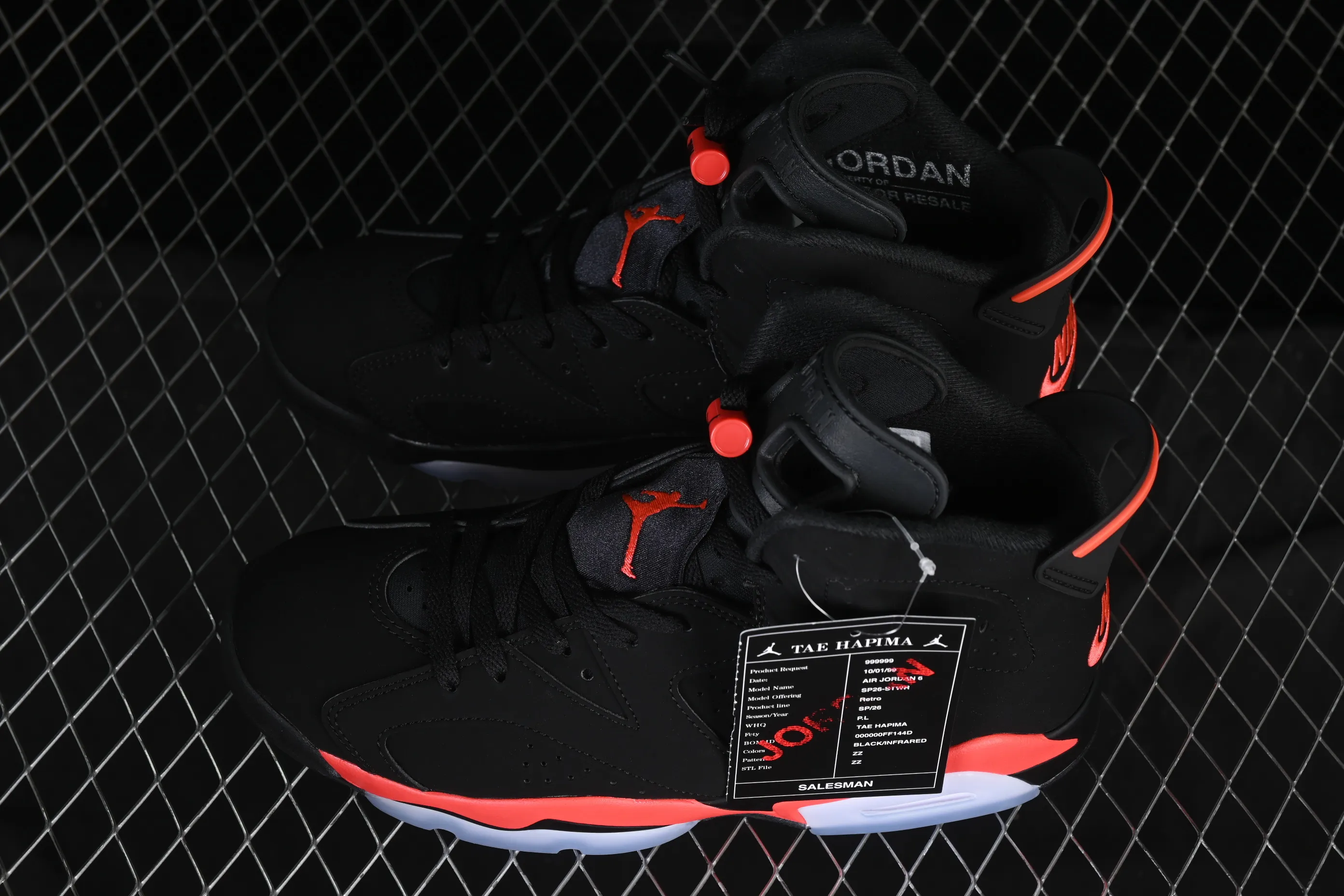 All categories Air Jordan Jordan series basketball shoes Air Jordan 6 OG version Air Jordan 6 "Infrared" AJ6 Joe 6 new black infrared CT8529-001